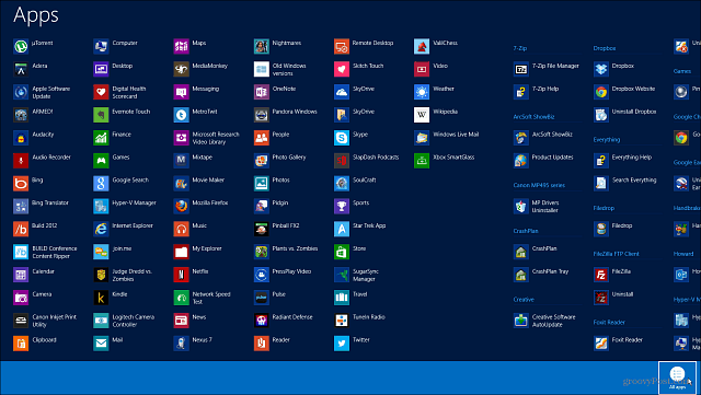 Kako si ogledati in upravljati vse programe in aplikacije sistema Windows 8