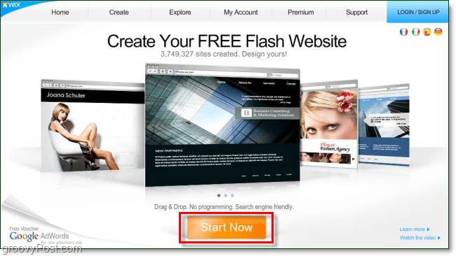 wix.com pregled - brezplačna spletna mesta flash