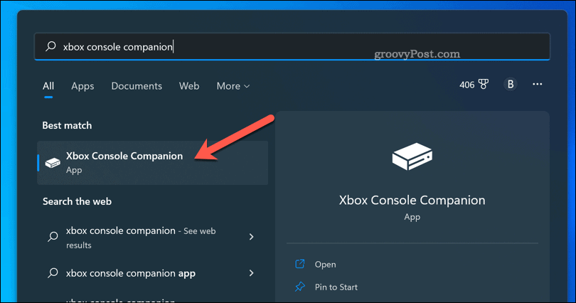 Odprite spremljevalno aplikacijo Xbox v sistemu Windows 11