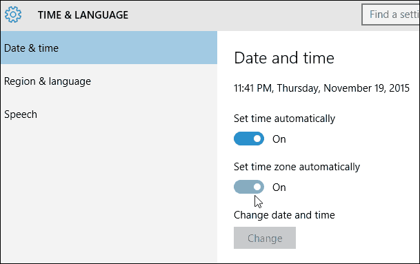 Nasvet za Windows 10: Samodejno preklopite časovne pasove glede na lokacijo
