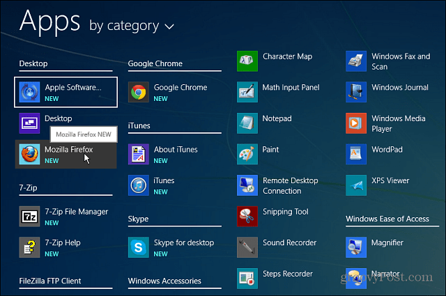Vse aplikacije Windows 8.1