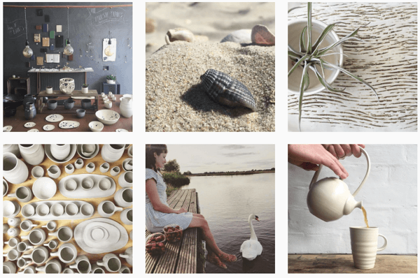Illyria Pottery z enim filtrom ustvari skladen Instagram vir.