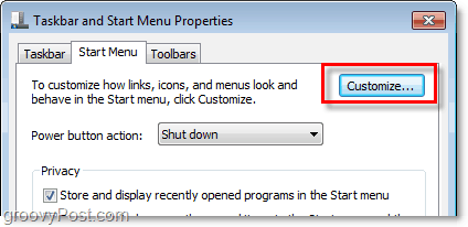 prilagodite začetni meni Windows 7