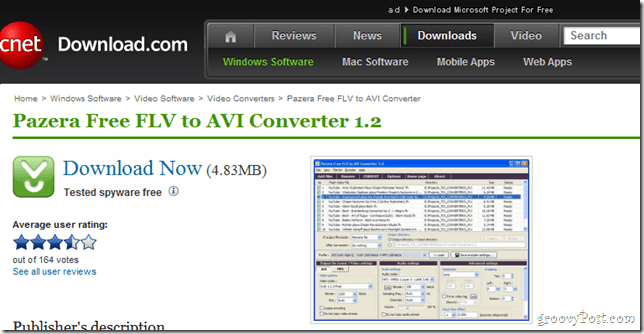 Panzera FLV v AVI Downloader