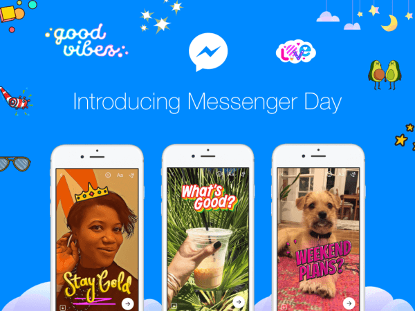 Facebook je začel Messenger Day, nov način, kako lahko uporabniki delijo fotografije in videoposnetke, ko se zgodijo v samostojni aplikaciji Messenger.