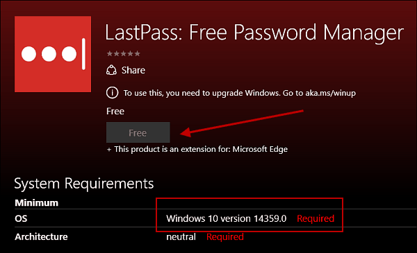 LastPass razširitev za Microsoft Edge Coming to Windows 10