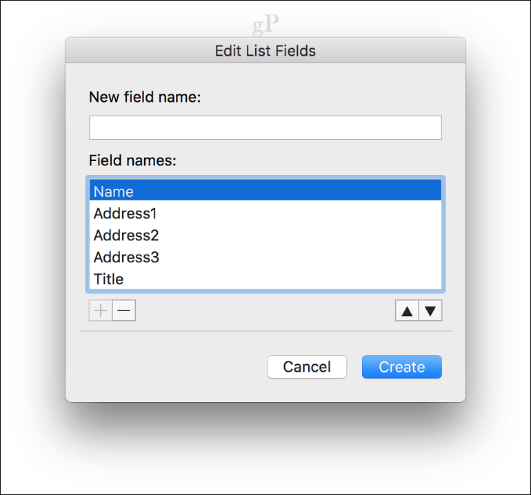 beseda microsoft za združitev mac maila - Imena polja