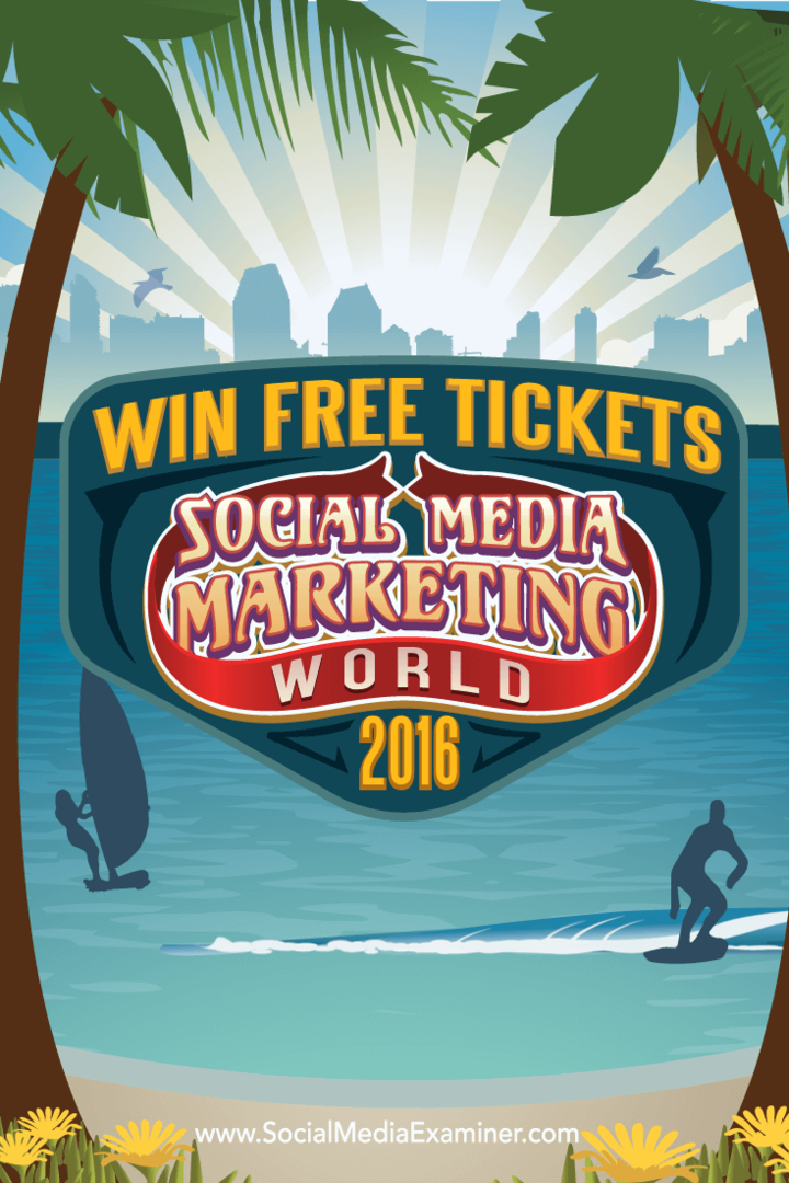 Osvojite brezplačne vstopnice za World Marketing Marketing World 2016: Social Media Examiner