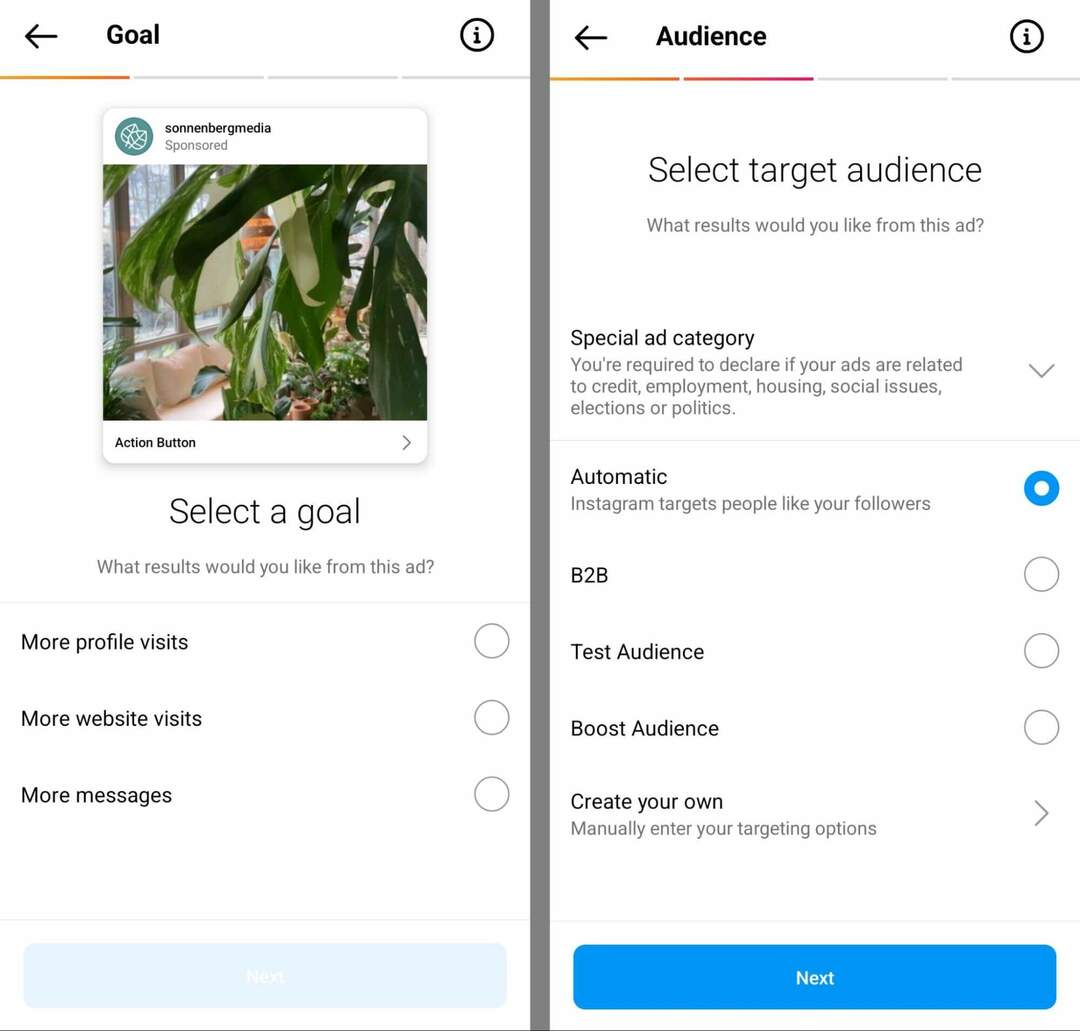 how-to-grow-your-e-mail-list-on-instagram-using-instagram-ads-boost-successful-organic-content-choose-goal-profile-visits-website-messages-example-14