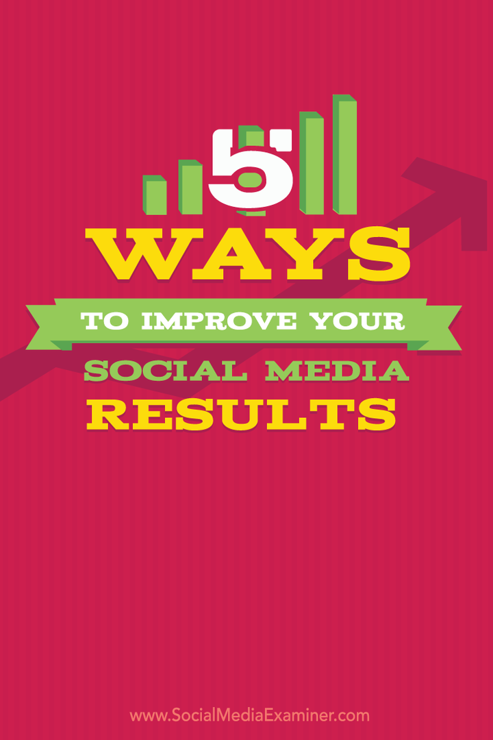 5 načinov za izboljšanje rezultatov v socialnih medijih: Social Media Examiner