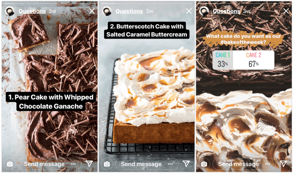 Revija o hrani Bake From Scratch je s to hitro anketo svojim sledilcem na Instagramu omogočila nadzor nad njihovim urnikom vsebine.