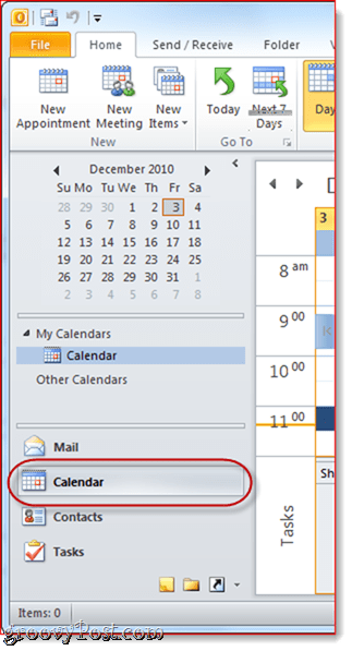 Google Koledar za Outlook 2010
