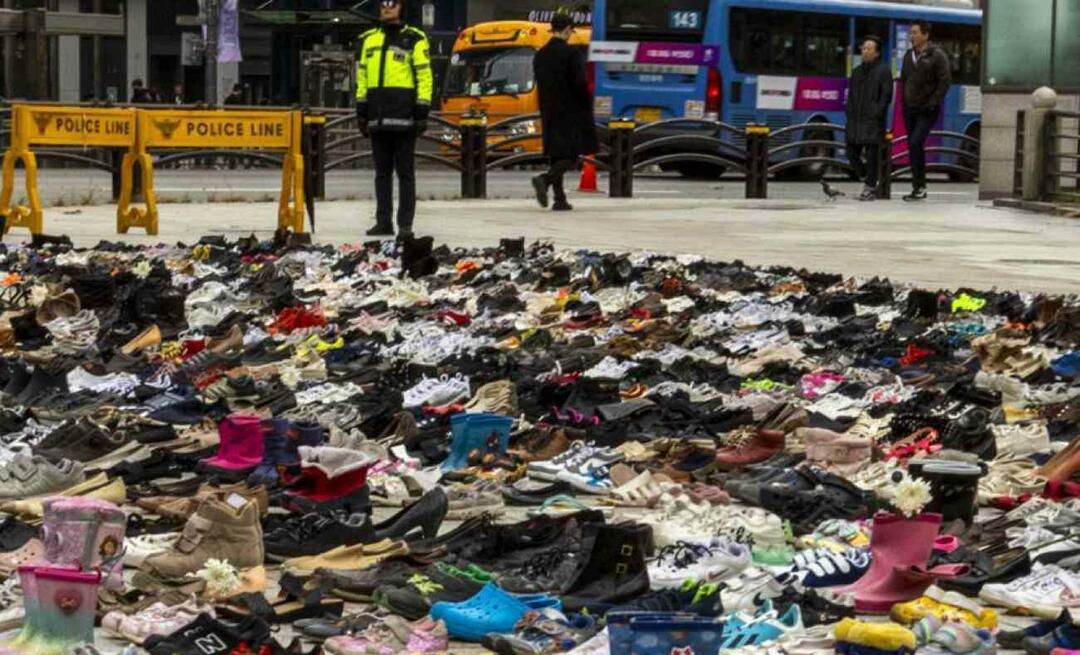 Lekcija človečnosti iz Južne Koreje! Na trgih so za Palestino postavili na stotine čevljev