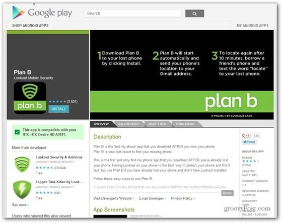 načrt b google play store
