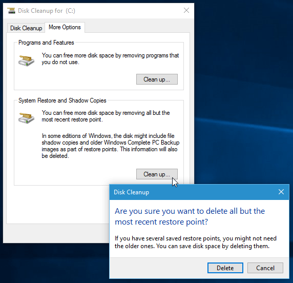 brisanje Windows 10