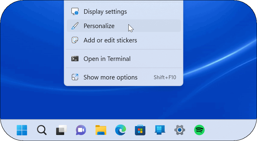 Prilagodite sistemske ikone sistema Windows 11