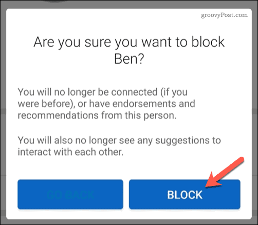 Blokiranje uporabnika v LinkedInu
