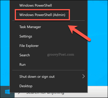 Zagon okna Windows PowerShell
