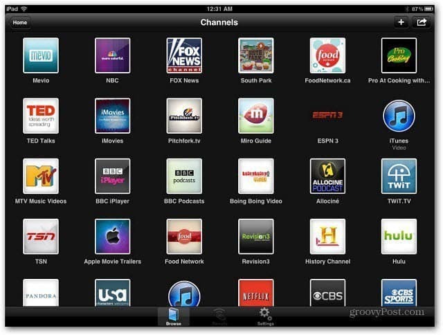 Kanali iPad Plex