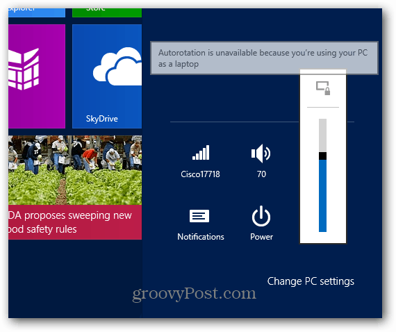 Kako zakleniti vrtenje zaslona na površini z Windows RT