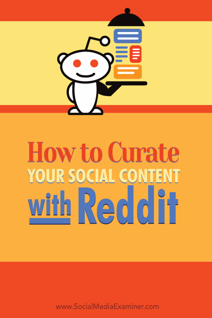 Kako skrbeti za svojo družabno vsebino z Reddit: Social Media Examiner