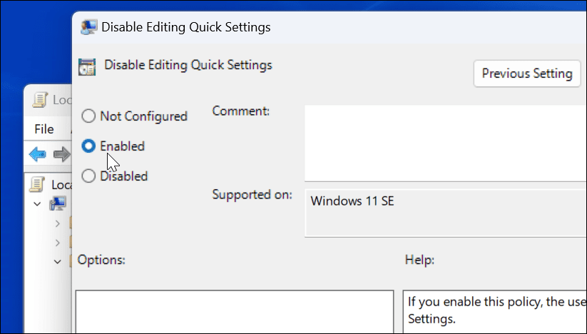 Preprečite hitre spremembe nastavitev v sistemu Windows 11