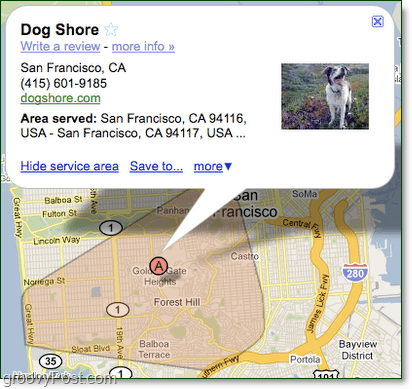narišite območje storitve za google maps za vaše podjetje