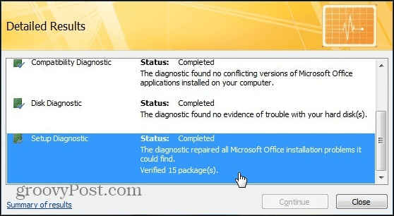 Office 2007 diagnostika tol