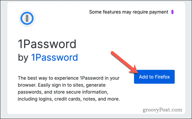 Dodajte razširitev 1Password v Firefox