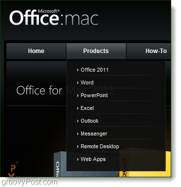 spletno mesto Office za Mac