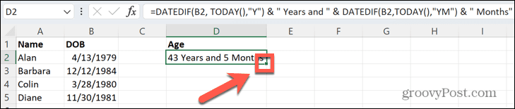 Excelov ročaj za vlečenje
