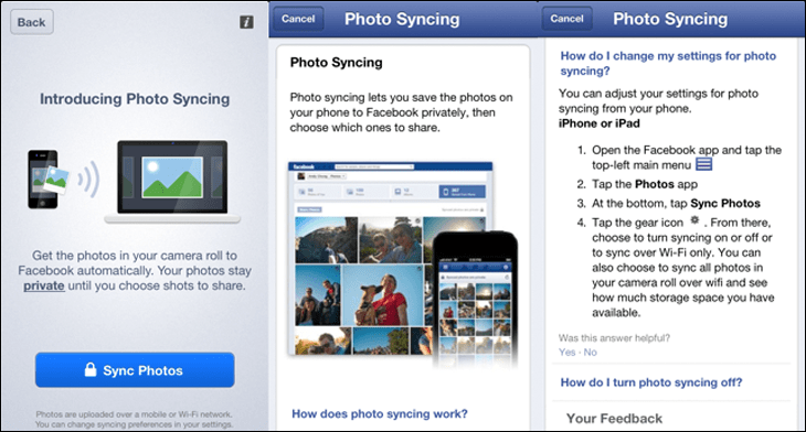 Uporaba aplikacije Facebook Moments za upravljanje sinhroniziranih fotografij