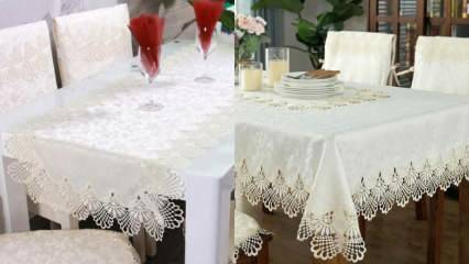 Elegantni čipkasti modeli pokrovov za jedilno mizo