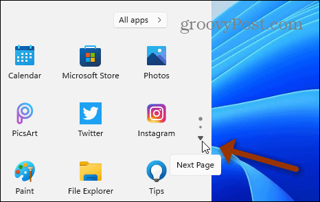 Naslednja stran Zaženite Windows 11