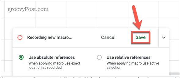 google sheets shrani makro