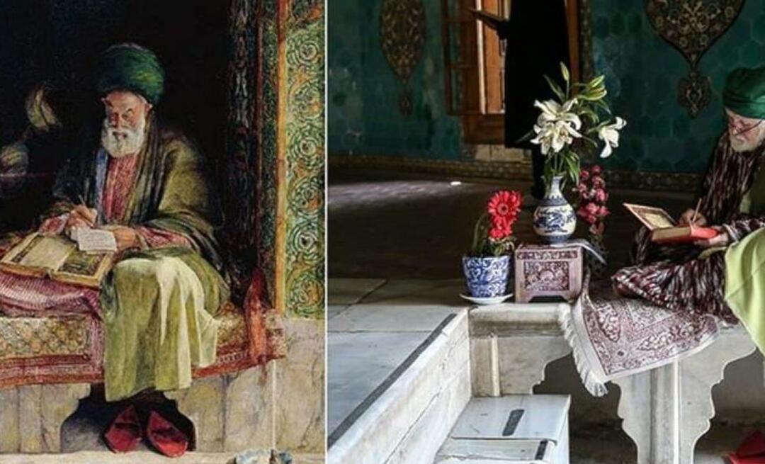 Neslihan Sağır Çetin je fotografiral sliko, ki jo je britanski slikar narisal pred 153 leti v Yeşil Türbe.