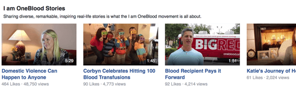 oneblood facebook video posnetki