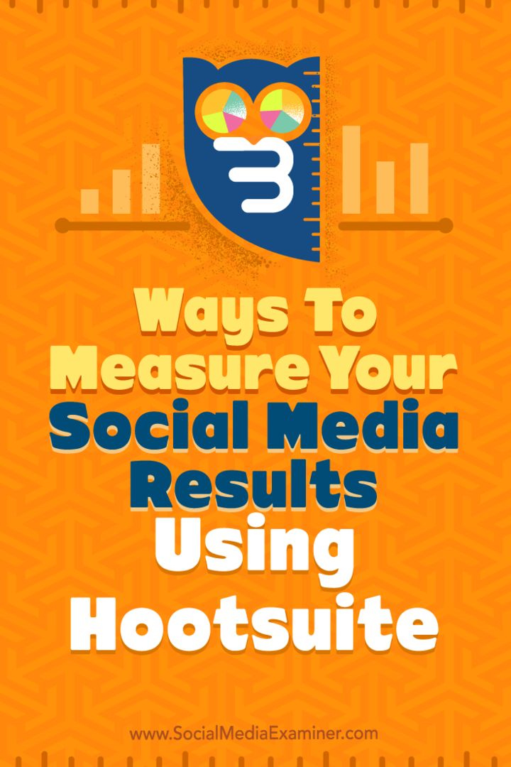 Nasveti o treh načinih merjenja rezultatov vaših družabnih medijev z uporabo Hootsuite.