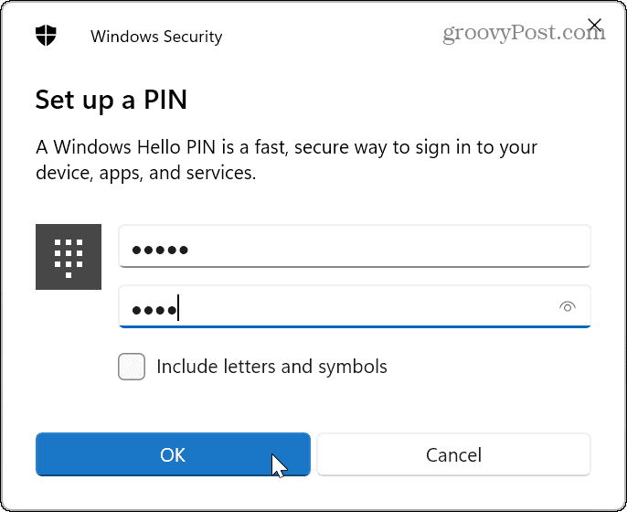 PIN za prijavo v Windows 11
