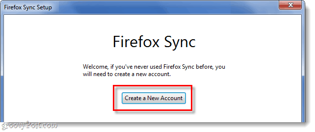 ustvarite nov račun za sinhronizacijo za Firefox