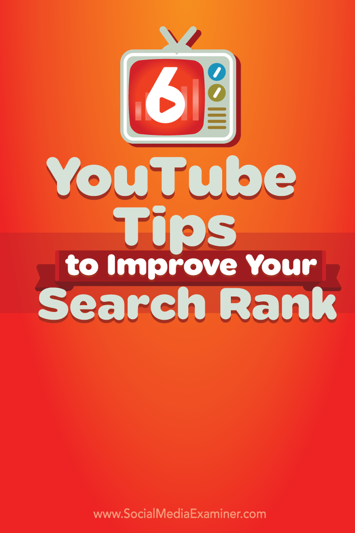 šest nasvetov za izboljšanje YouTubovega ranga iskanja