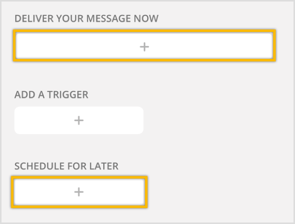 Kliknite gumb +, da ustvarite novo sporočilo.