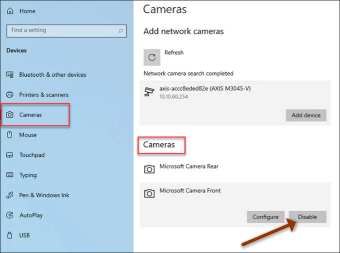 Windows 10 nastavitve kamera -