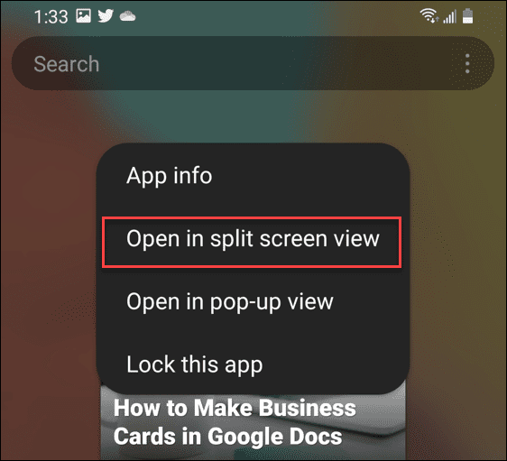 kako razdeliti zaslon na androidu