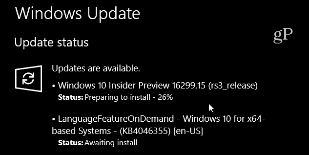 Zbirna posodobitev sistema Windows 10 Build 16299-15
