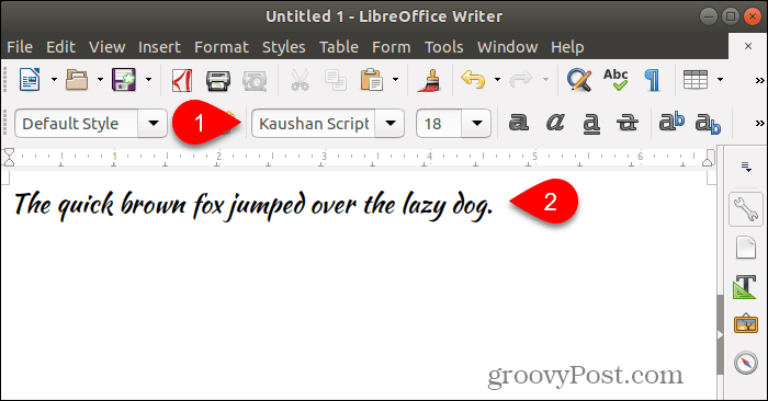 Uporaba nove pisave v LibreOffice Writer