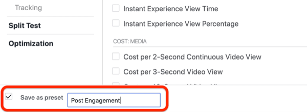 v koraku 5 ustvarite poročilo o napredku po meri v programu Facebook Ads Manager