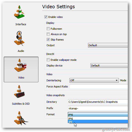 Nastavitve VLC Prefence