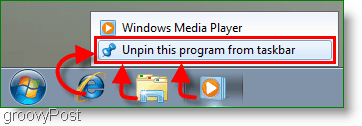 Windows 7 Odstranite program z zaslona opravilne vrstice
