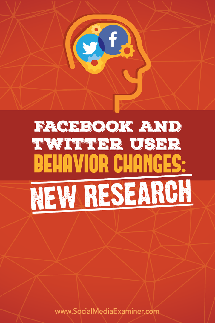 raziskave sprememb v vedenju uporabnikov twitterja in facebooka
